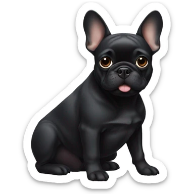 Black frenchie sticker