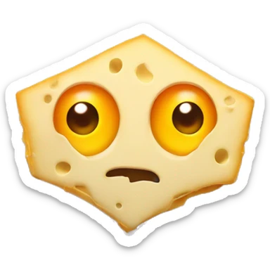 cheese eyes in the format of heart eyes sticker