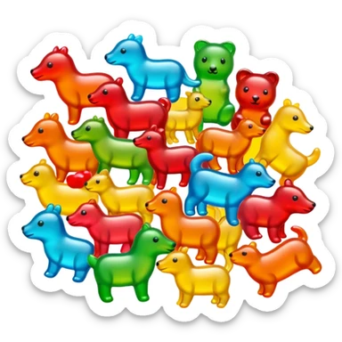 gummy animal candies sticker