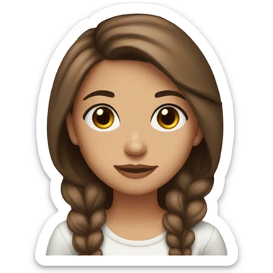 Girl,brown tall hair and brown eyes,long lashes ‘drink tea sticker