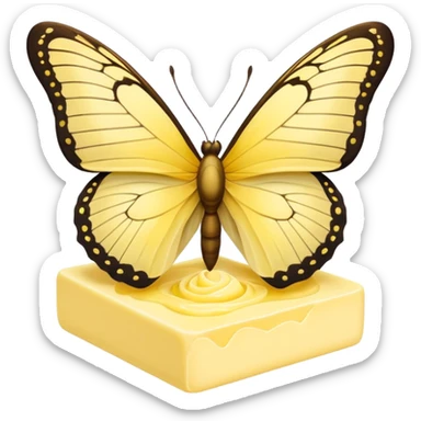 Butterfly’s comping out of butter sticker