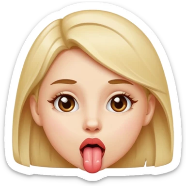 Girl sticking her tongue out  sticker