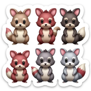 Teddiursa-Minccino-Furret-Obstagoon-fusion  sticker