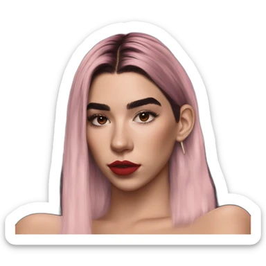 dua lipa dark red hair sticker