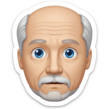 70 year old man with goatee and thinning hair sticker