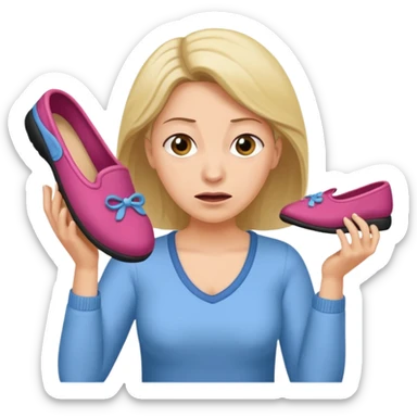 A mom throwing a slipper sticker