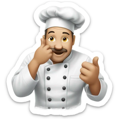 Chef kissing his fingers after making a good meal sticker