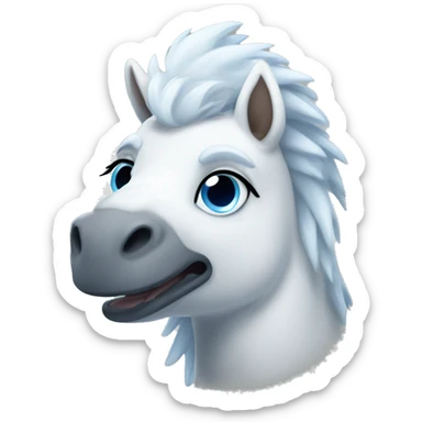 White hippogriff withe blue eyes sticker