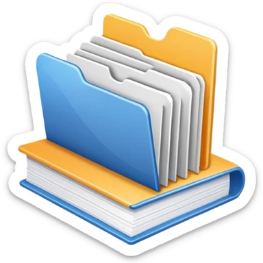 Desktop application folder structure with nested folders and files sticker