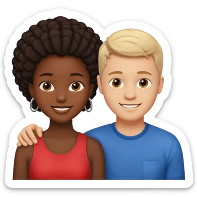Couple in love black girl and white boy  sticker