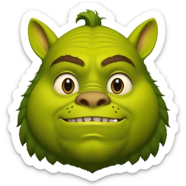 Gros chat qui ressemble à Shrek sticker