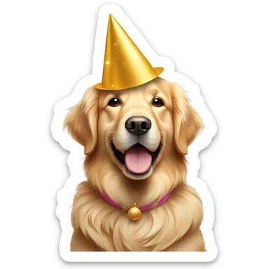 Golden retriever blanc anniversaire  sticker