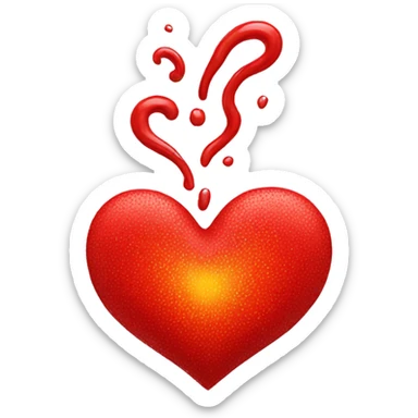 Hot red heart sticker