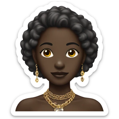 dark-skinned girl with jewelry sticker