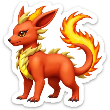 Flareon-Salandit-Electrike-Zeraora-Fakémon-hybrid-creature (full body)  sticker