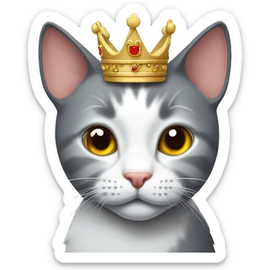 Un gato con una corona de rey sticker