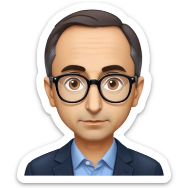 portrait of Eric Zemmour, with glasses sticker