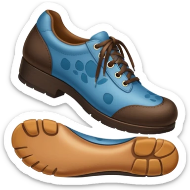 a shoe with a foot inside, stepping and showing a clear shoe print below. and leg







 sticker
