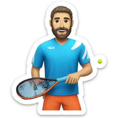 padel player with beard sticker