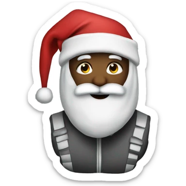 Santa Claus wearing a ski mask at night  sticker