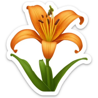An orange Lilly flower  sticker