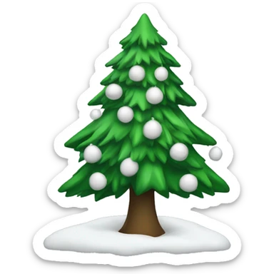 christmas tree with white decorations sticker
