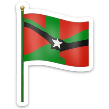 Flag red black green martinique sticker