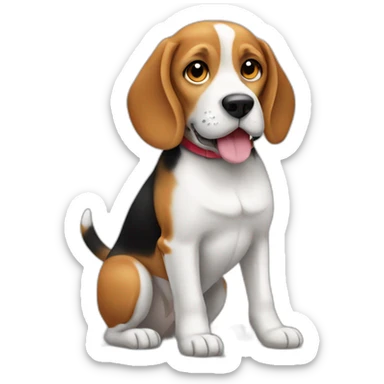 Beagle sur ses pattes avant sticker