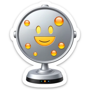 radar dish with emoji icons appearing as detected objects sticker