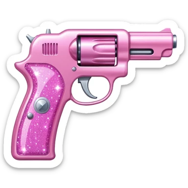 Pink glitter gun sticker
