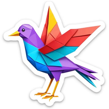 origami bird  sticker