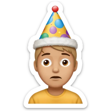 Tired but with birthday hat sticker