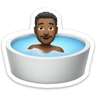 man in a jacuzzi sticker