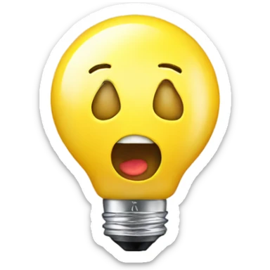 A yellow bulb smiling sticker