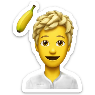 Humanlike Banana in a tennis uniform sticker