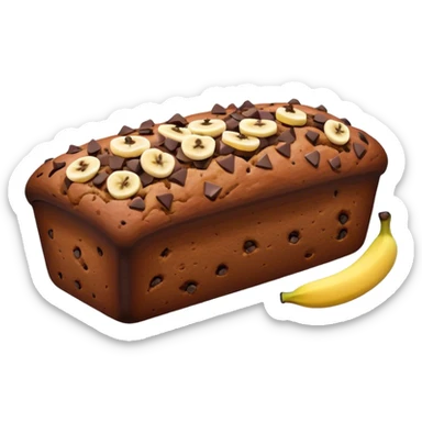 Chocolate junk banana bread loaf sticker