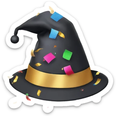 New year hat with confetti sticker