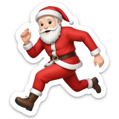 crazy santa running to the right sticker
