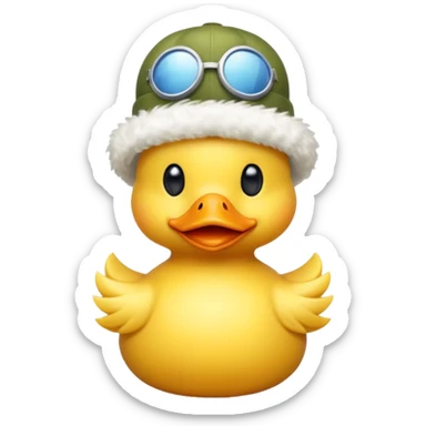 Duck with propeller hat sticker