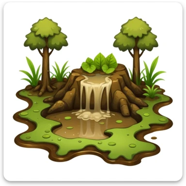 Emoji to be used on my dog’s Instagram highlight. It’s a highlight of my dogs adventures where they run through forests and splash through muds so an emoji of maybe a muddy puddle with forest or swampy elements sticker