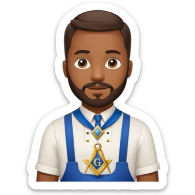 african american male with a beard wearing a masonic collar and apron sticker