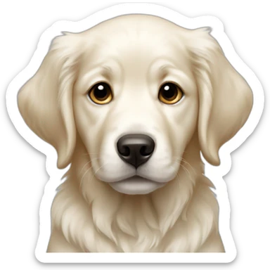 White puppy golden retriever sticker