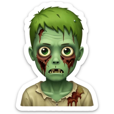 quero um emoji de um menino com pele de zumbi  sticker
