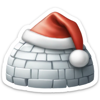 igloo xmas santa hat sticker