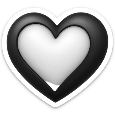 Black and white mix heart sticker