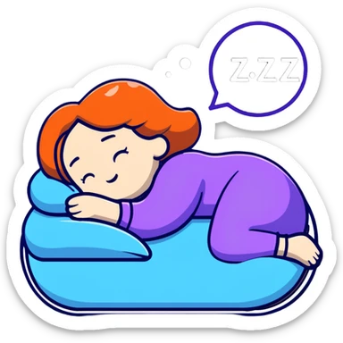 girl sleeping with zzz bubble and snoring sticker