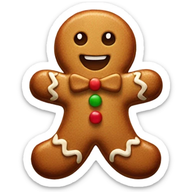 gingerbread man in emoji style sticker