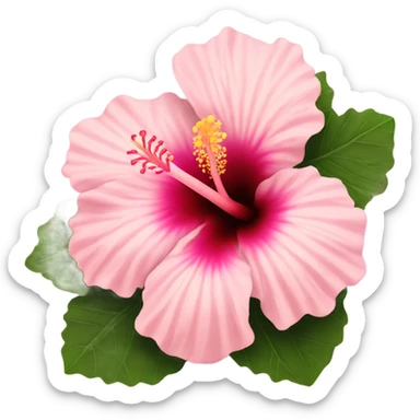 light pink hibiscus flower sticker