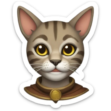 tabaxi cat-person with antlers sticker