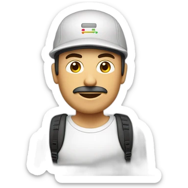 hombre piel blanca gorra muy gordo bermudas en bicicleta sticker